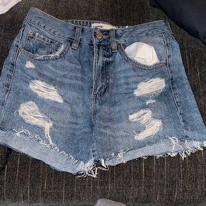 Distressed Denim Shorts